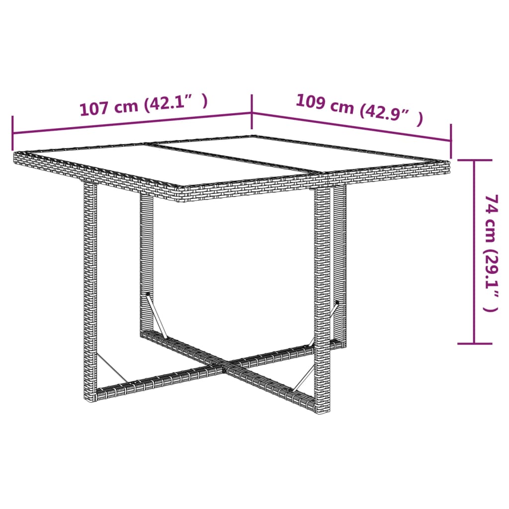 Set da Pranzo da Giardino 5 pz con Cuscini in Polyrattan Grigio | homemem39
