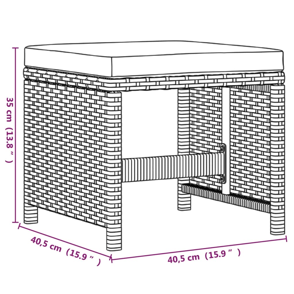 Set Divani da Giardino 9 pz con Cuscini in Polyrattan Marrone | homemem39