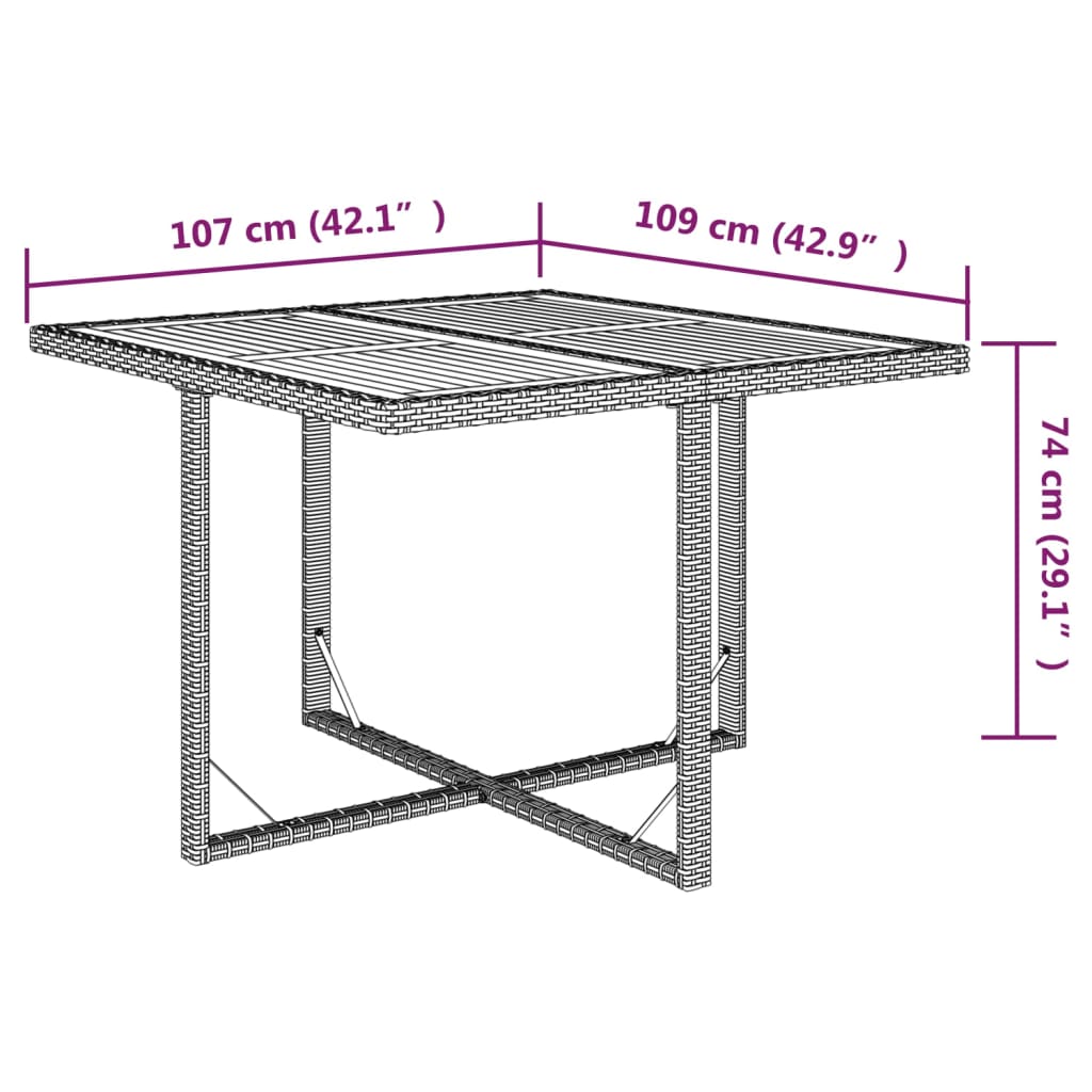 Set da Pranzo da Giardino 5 pz con Cuscini Beige in Polyrattan | homemem39