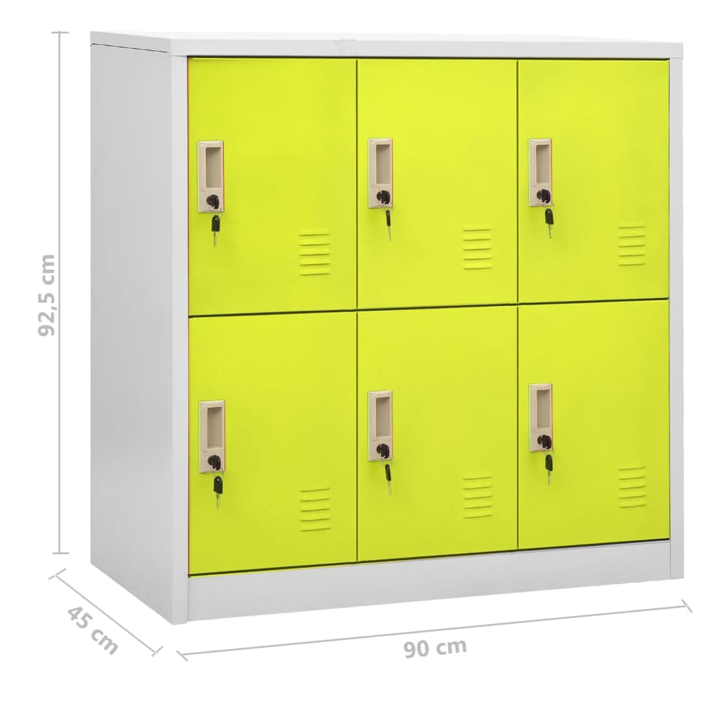 Armadietti Chiavi 5pz Grigio Chiaro Verde 90x45x92,5cm Acciaio - homemem39