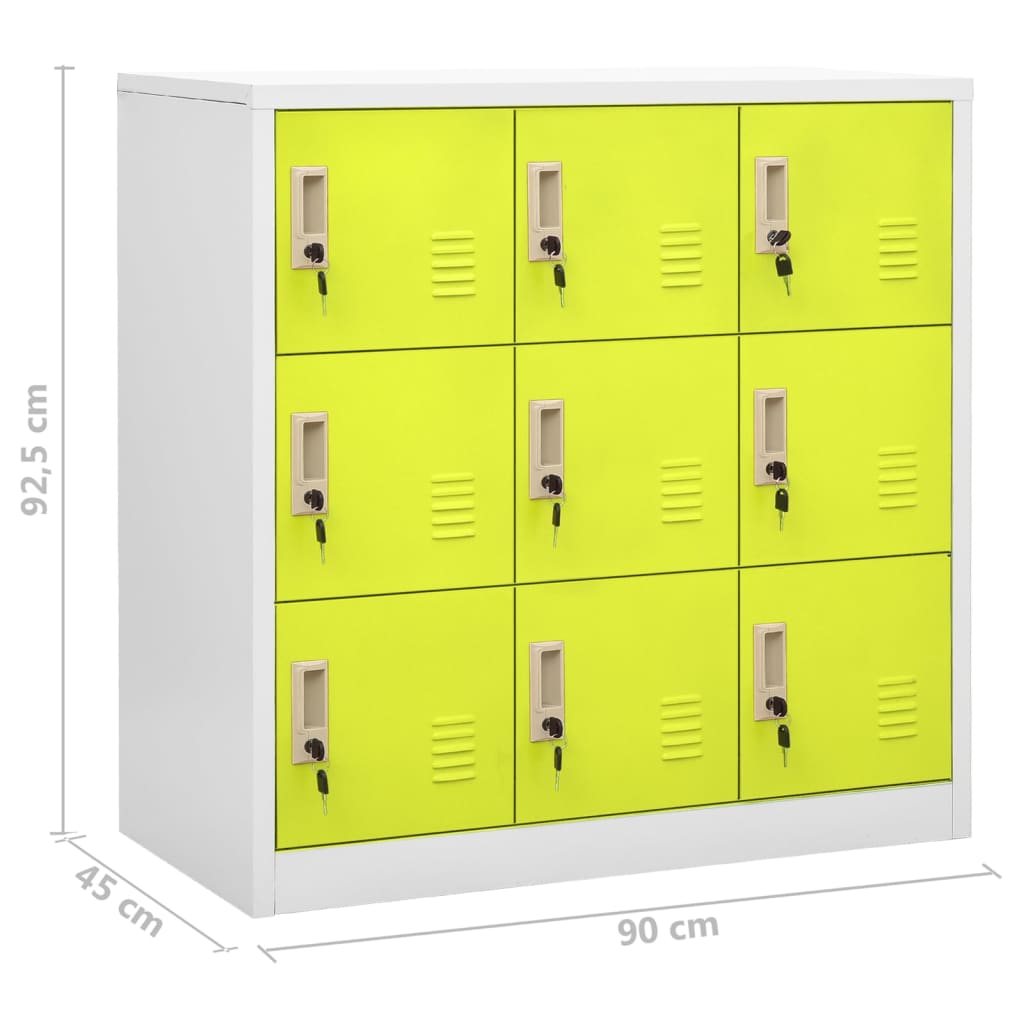 Armadietti Chiavi 2pz Grigio Chiaro Verde 90x45x92,5cm Acciaio - homemem39