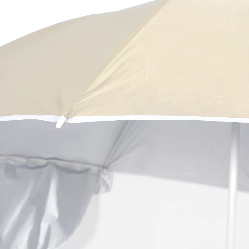 Ombrellone da Spiaggia con Teli Laterali Sabbia 215 cm - homemem39