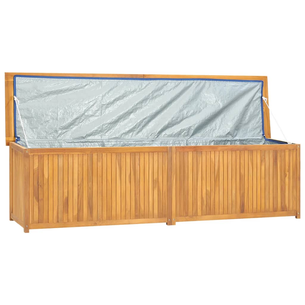 Cassa da Giardino 200x50x55 cm in Legno Massello di Teak - homemem39