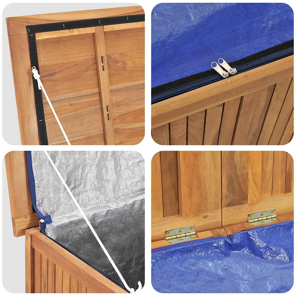 Cassa da Giardino 200x50x55 cm in Legno Massello di Teak - homemem39