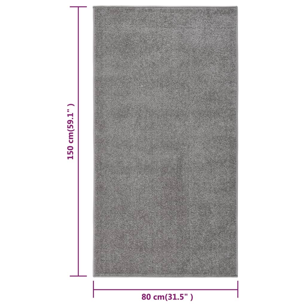 Tappeto a Pelo Corto 80x150 cm Grigio - homemem39