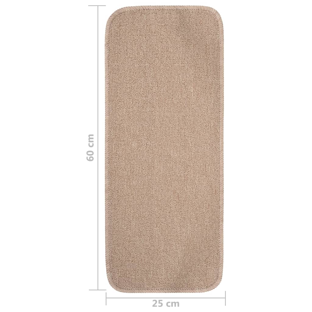 Tappetini Scale 15 pz 60x25 cm Beige Antiscivolo Rettangolari | homemem39