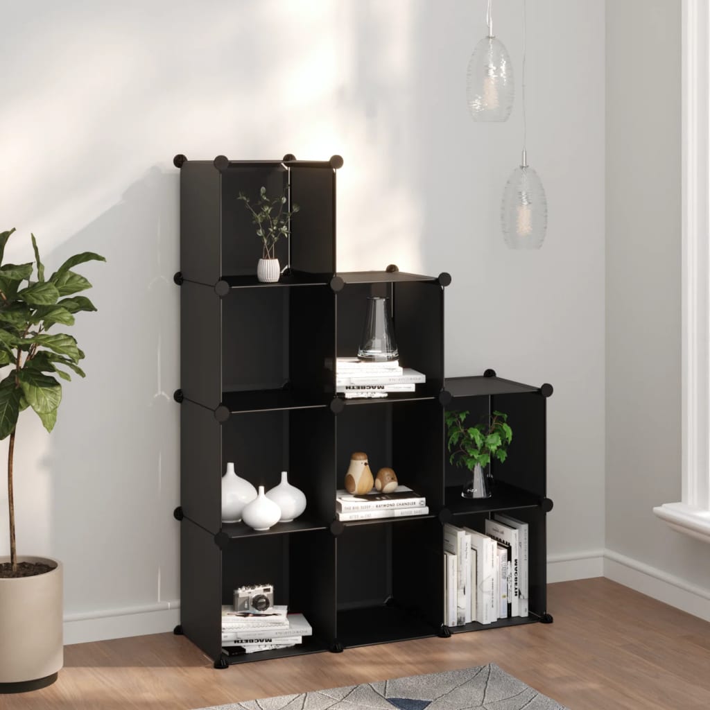Organizzatore Portaoggetti con 9 Cubi Nero in PP - homemem39