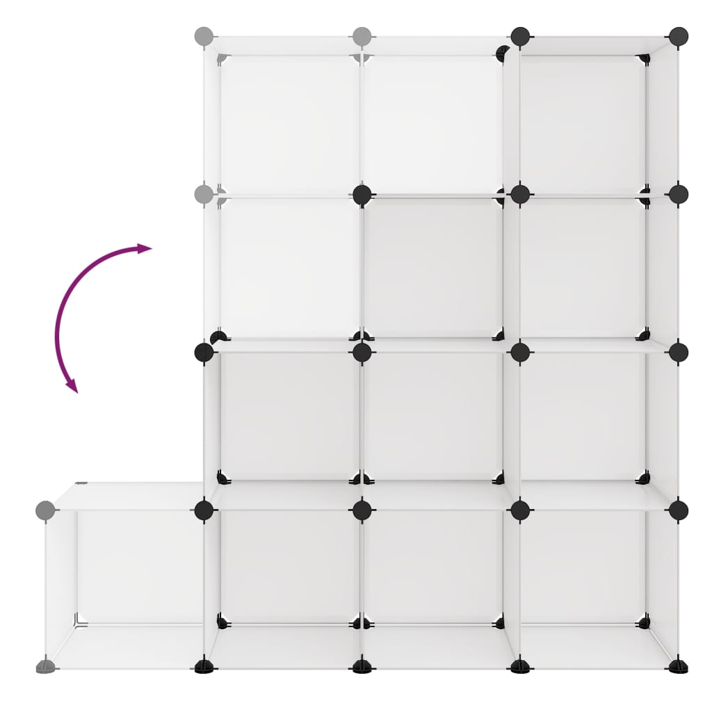 Organizzatore Portaoggetti con 12 Cubi Trasparenti in PP - homemem39