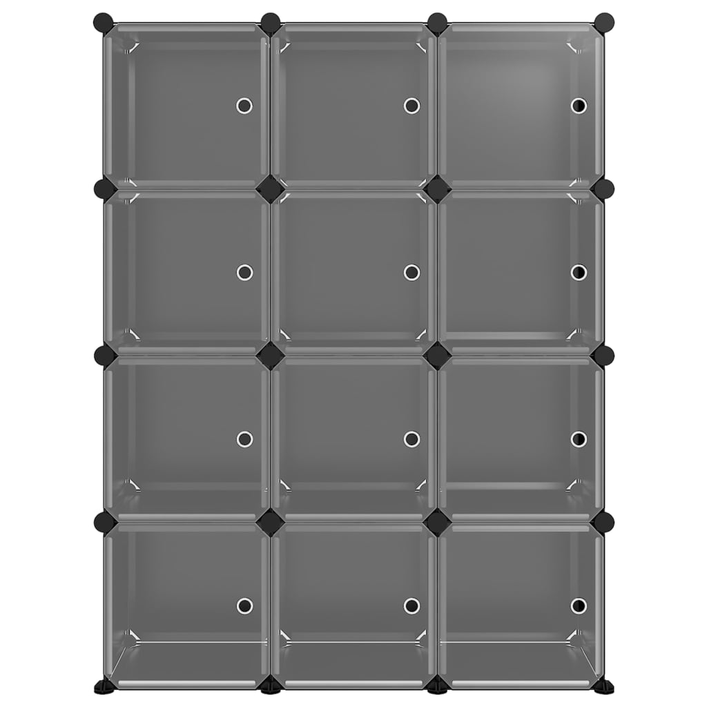 Organizzatore Portaoggetti con 12 Cubi e Ante Trasparenti in PP - homemem39