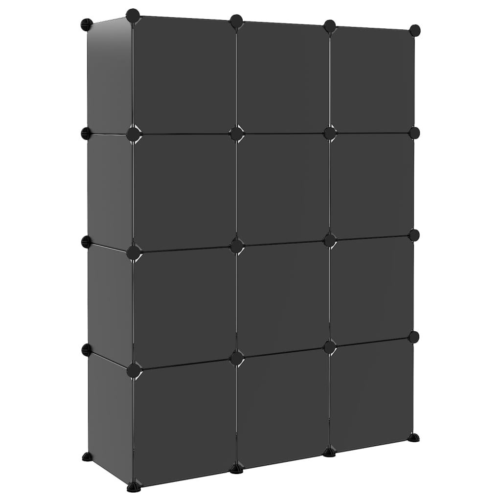 Organizzatore Portaoggetti con 12 Cubi e Ante Trasparenti in PP - homemem39
