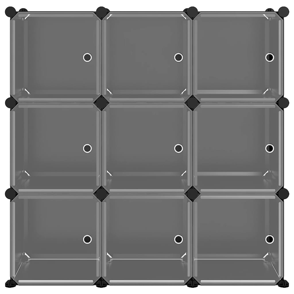 Organizzatore Portaoggetti con 9 Cubi e Ante Trasparenti in PP - homemem39
