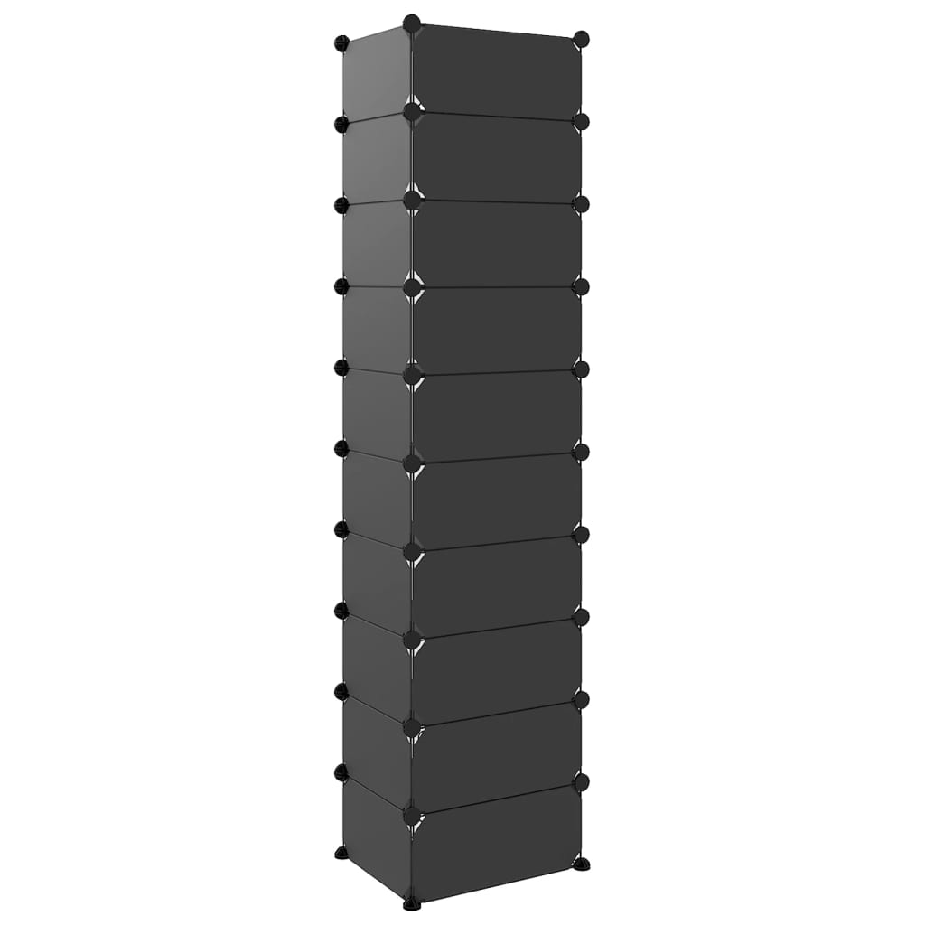 Scarpiera Nera 44x32x174 cm in PP - homemem39