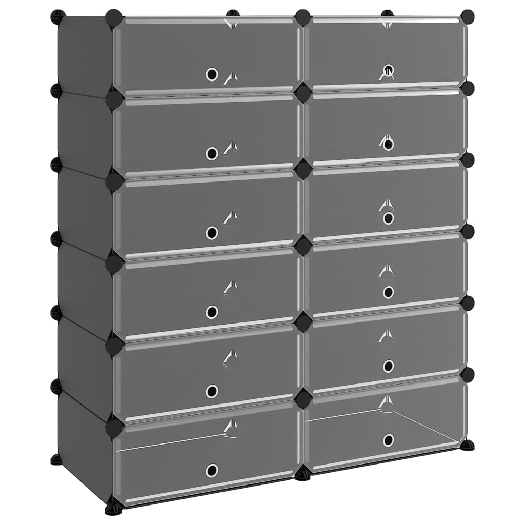 Scarpiera Nera 94,5x36,5x106 cm in PP - homemem39