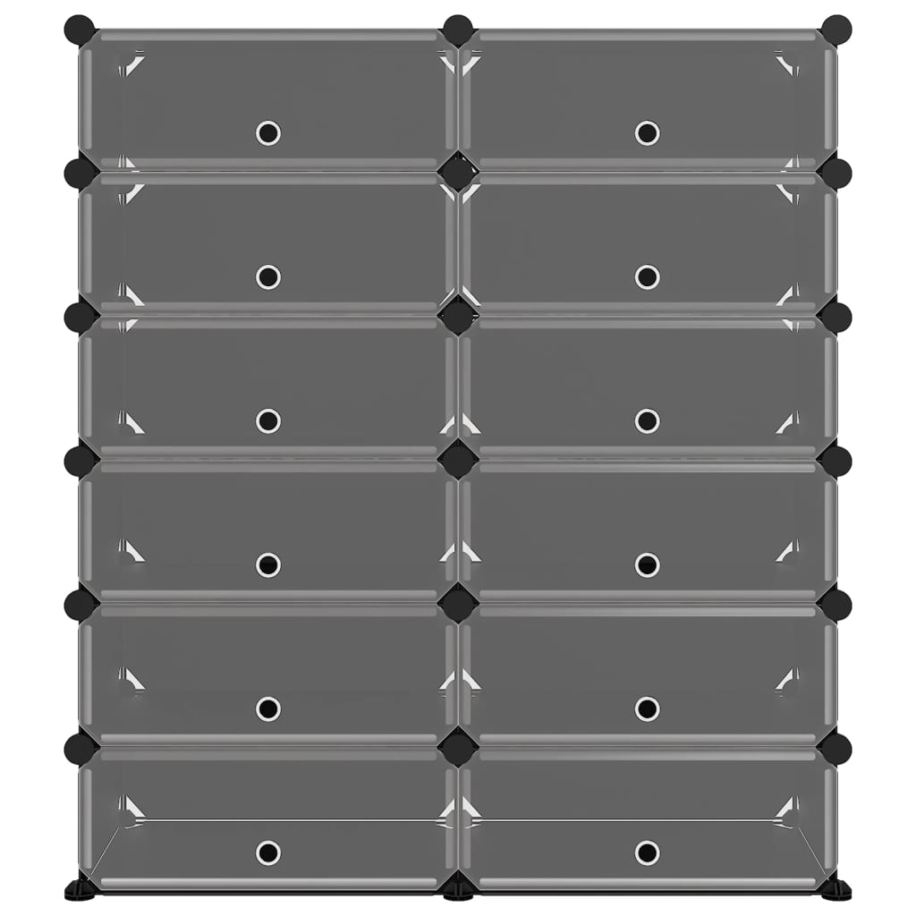 Scarpiera Nera 94,5x36,5x106 cm in PP - homemem39