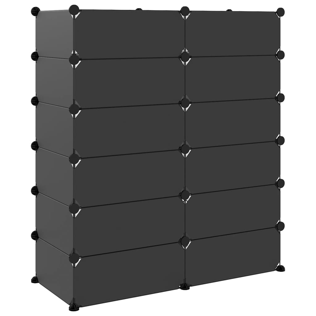 Scarpiera Nera 94,5x36,5x106 cm in PP - homemem39