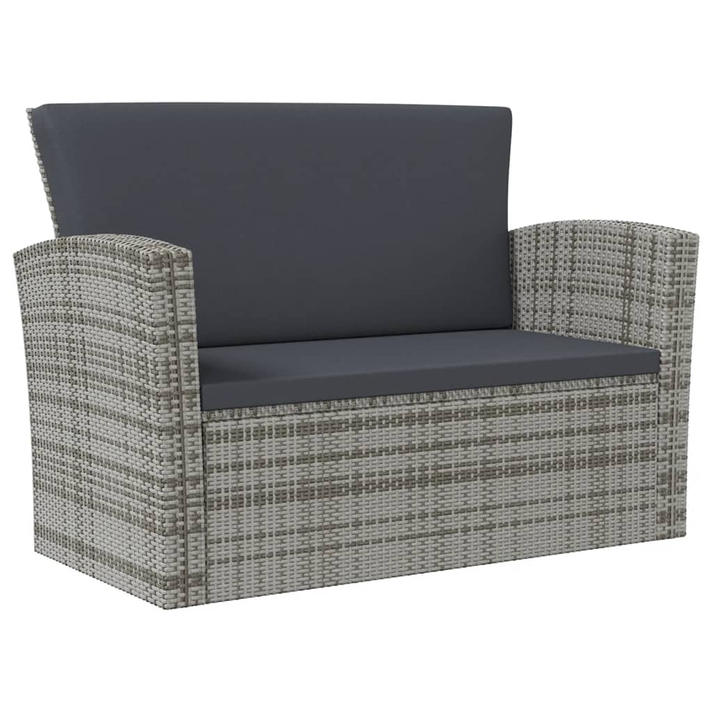8-piece Garden Sofa Set with Gray Polyrattan Cushions