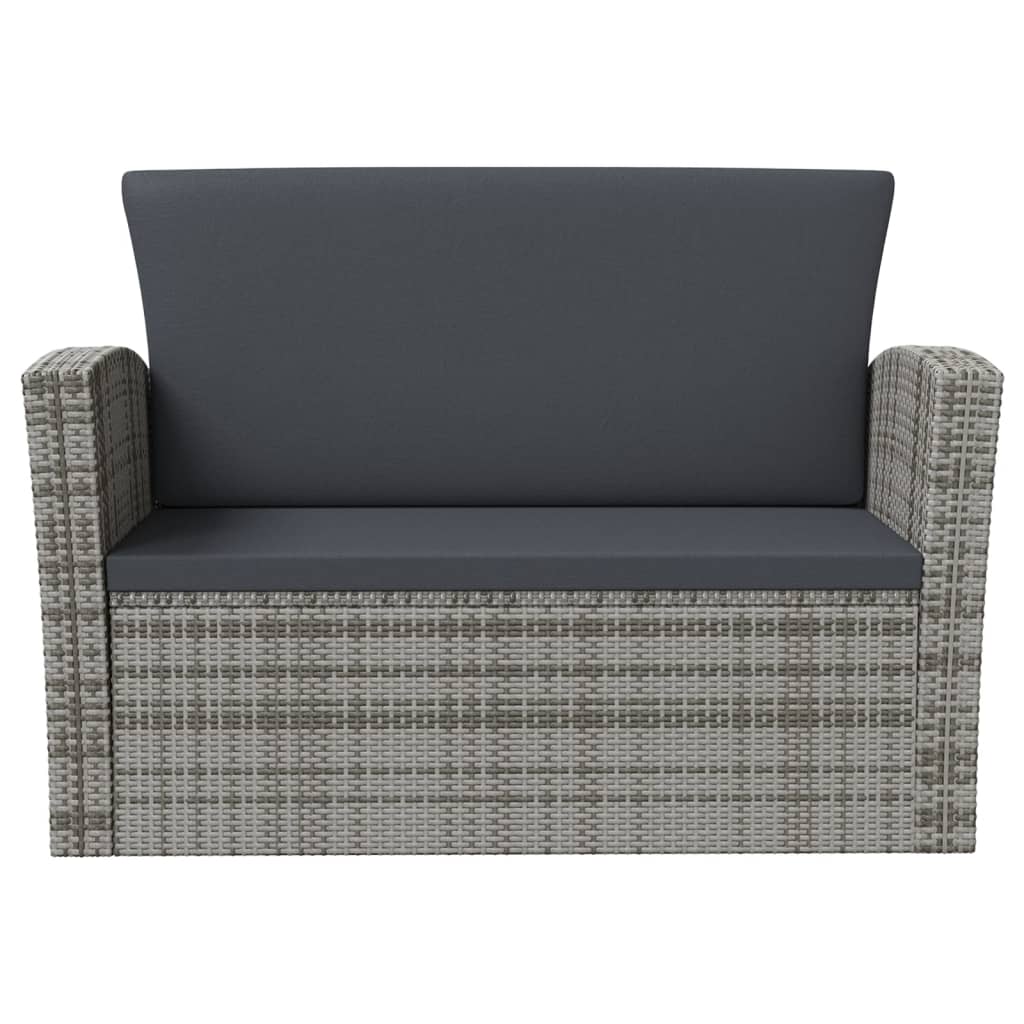 8-piece Garden Sofa Set with Gray Polyrattan Cushions