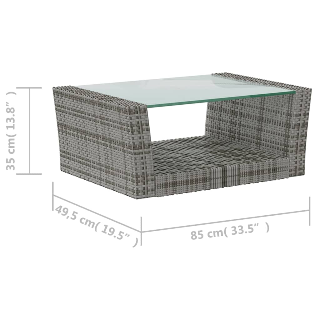 8-piece Garden Sofa Set with Gray Polyrattan Cushions