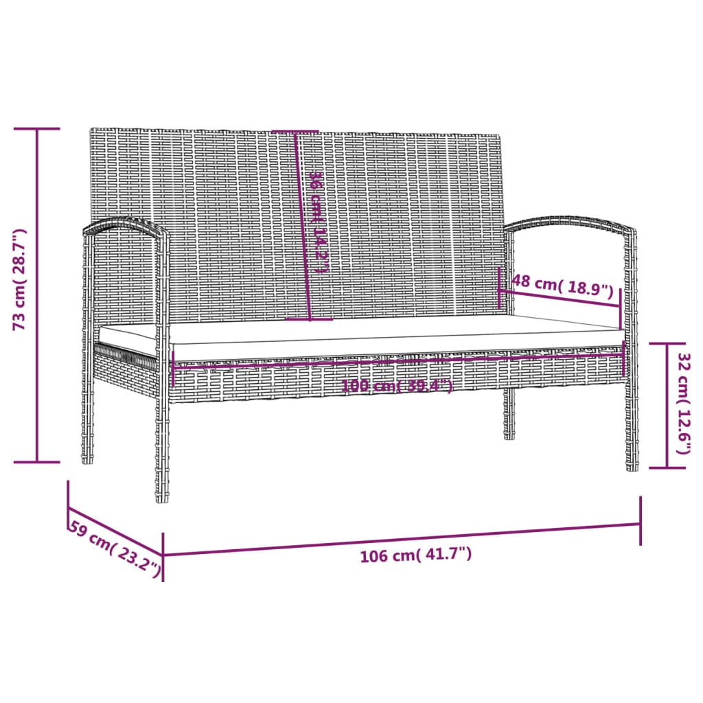 Set Divani da Giardino 8 pz con Cuscini in Polyrattan Marrone | homemem39