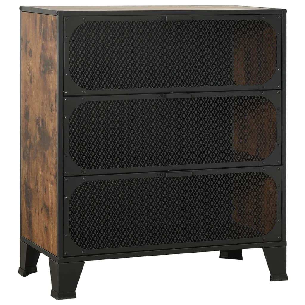 Armadietti 2 pz Marrone Rustico 72x36x82 cm Metallo e MDF - homemem39