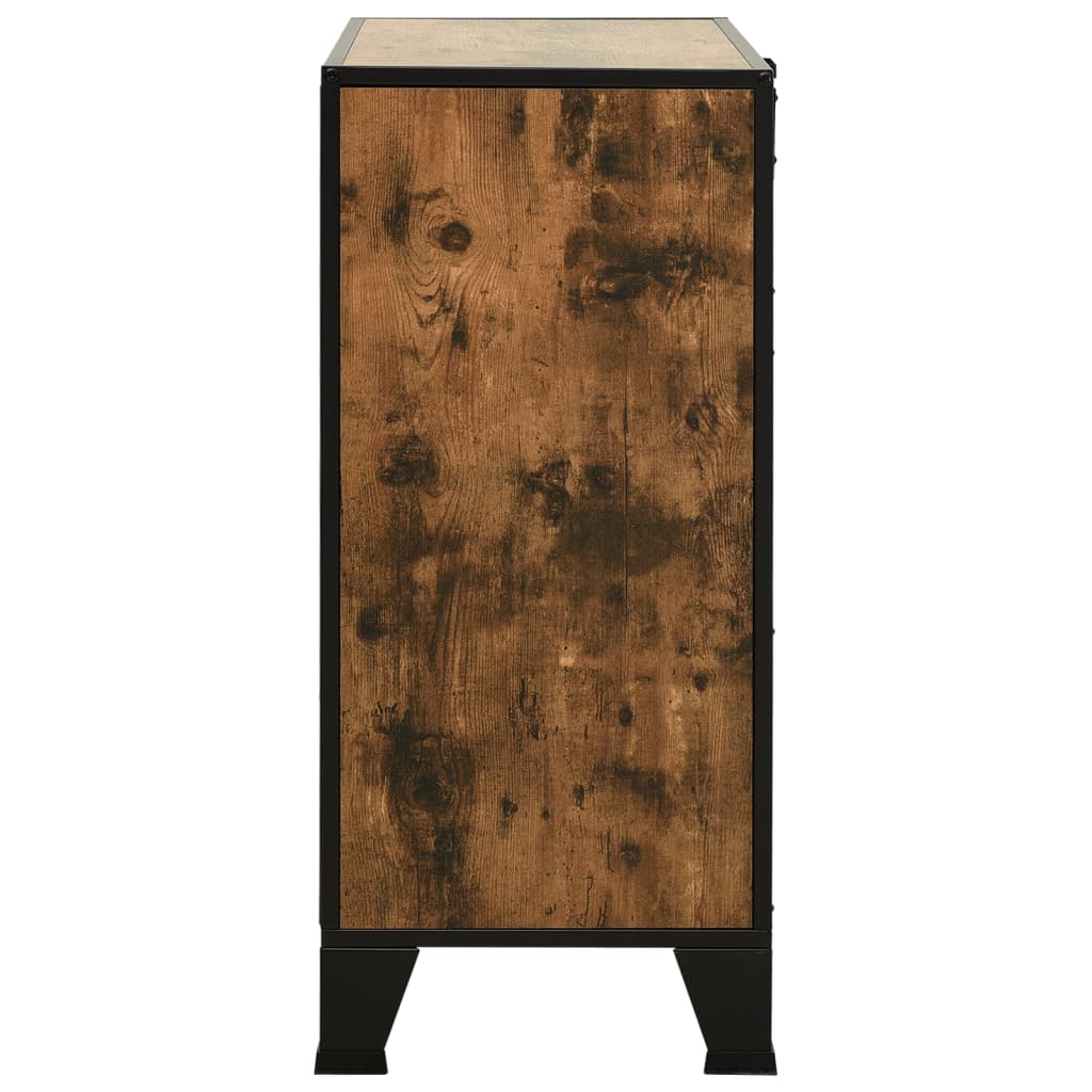 Armadietti 2 pz Marrone Rustico 72x36x82 cm Metallo e MDF - homemem39