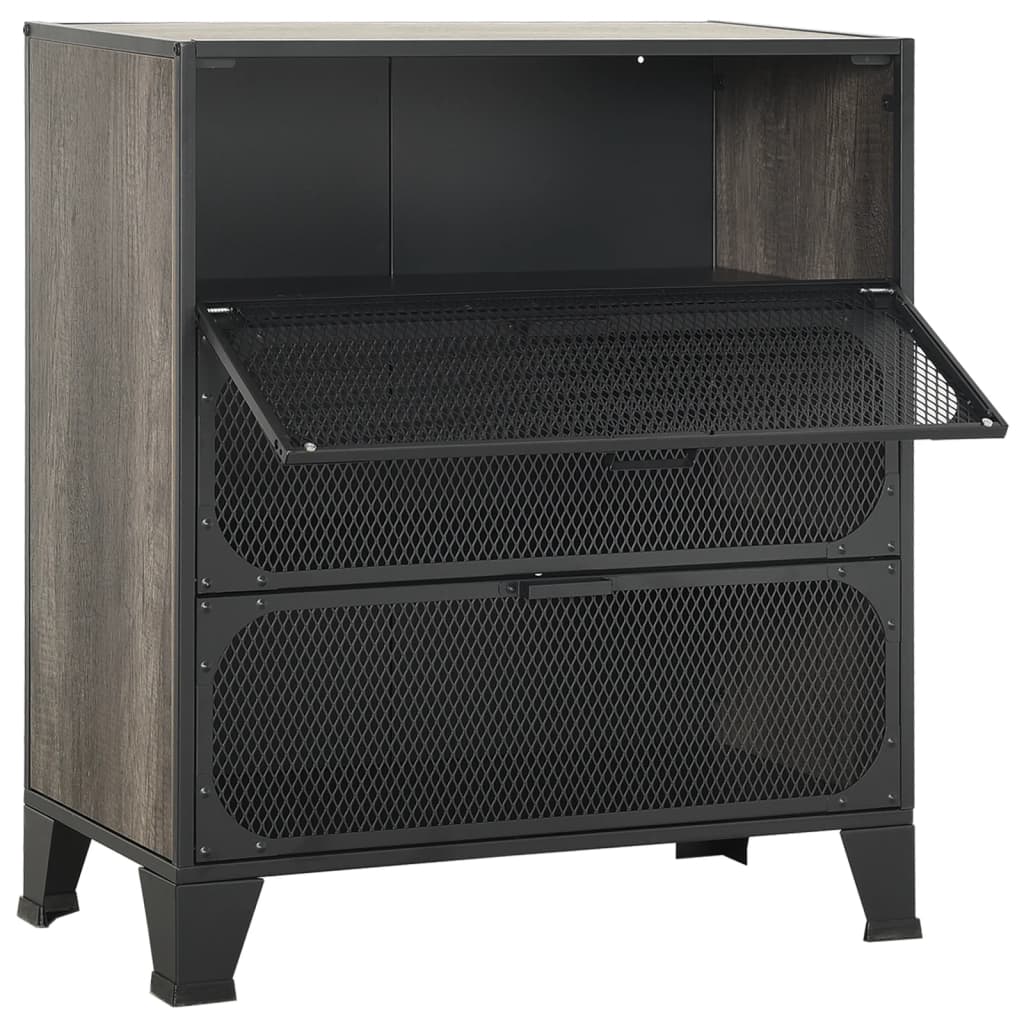 Armadi Portaoggetti 2 pz Grigi 72x36x82 cm Metallo e MDF - homemem39