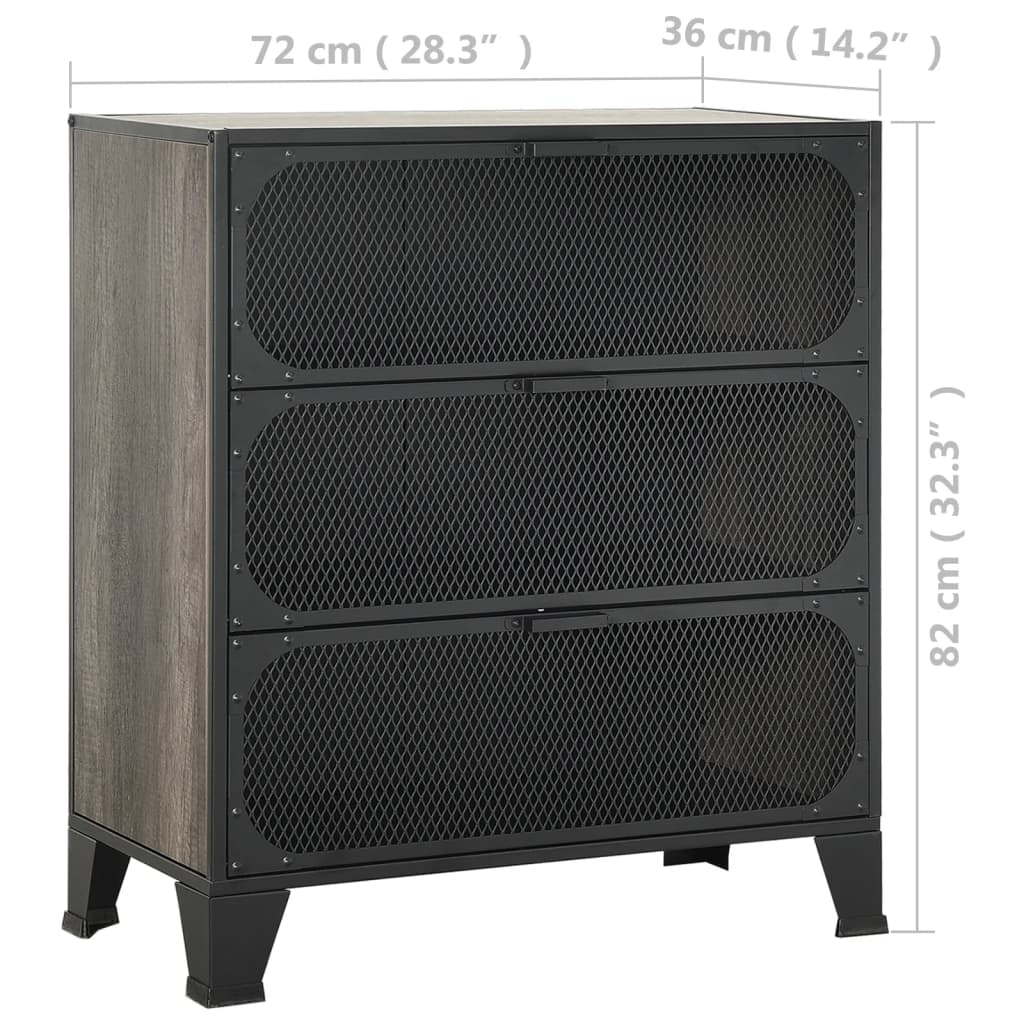 Armadi Portaoggetti 2 pz Grigi 72x36x82 cm Metallo e MDF - homemem39