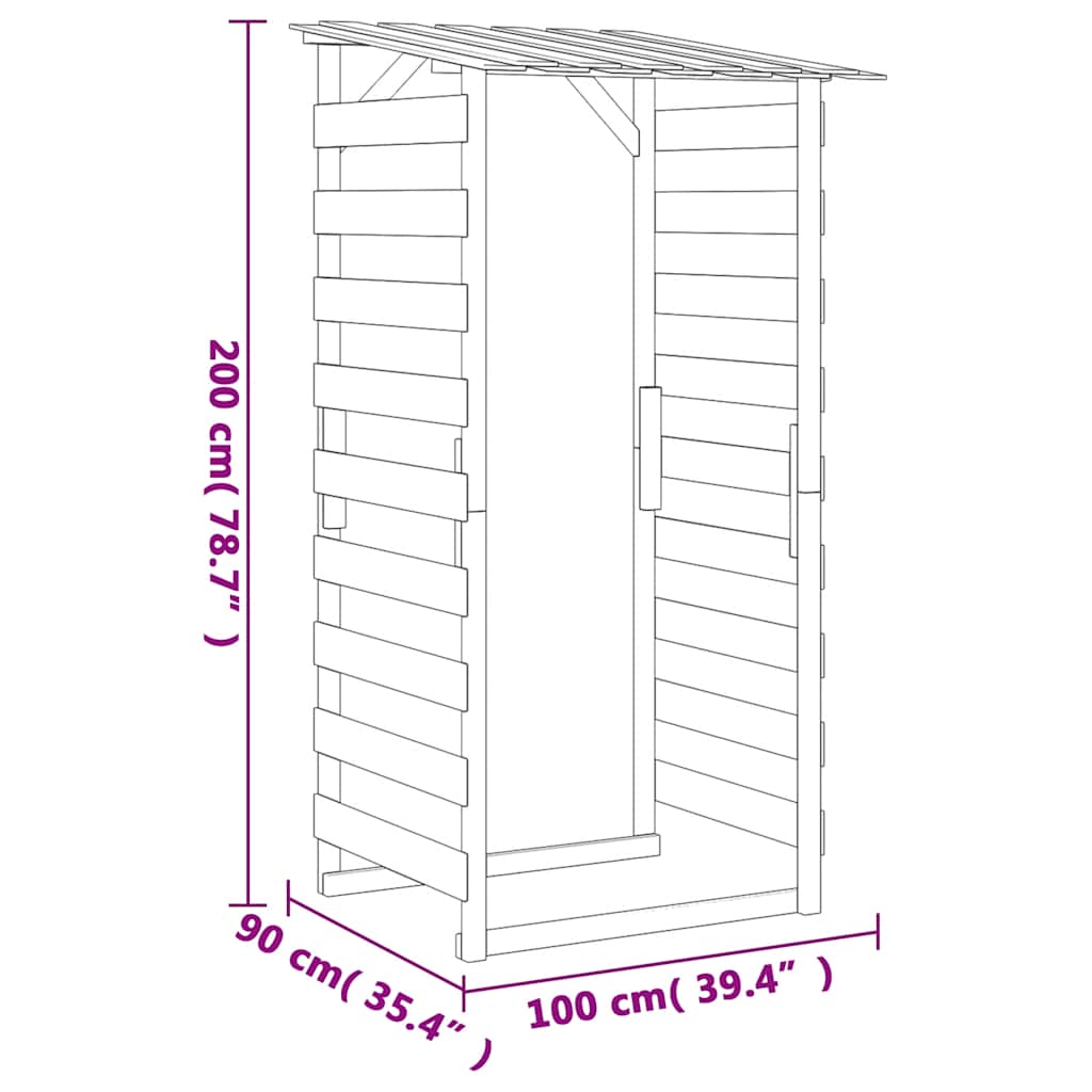 Pergole con Tetto 3 pz 100x90x200 cm Legno di Pino Impregnato | homemem39
