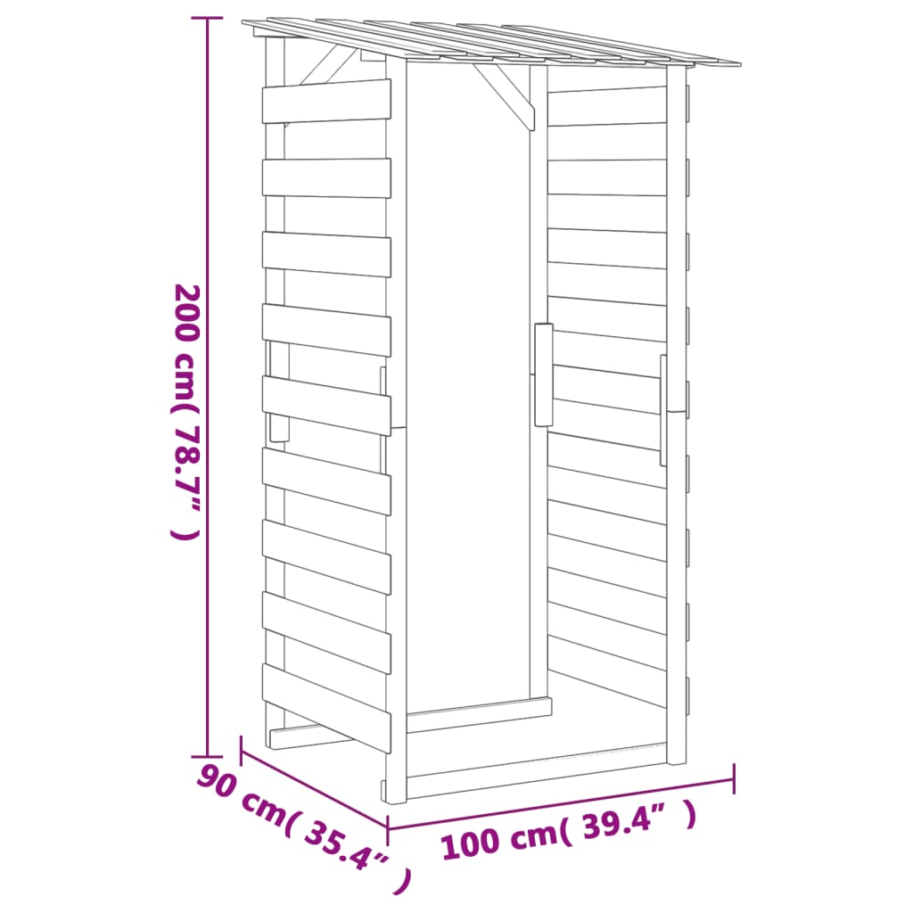 Pergole con Tetto 4 pz 100x90x200 cm Legno di Pino Impregnato | homemem39