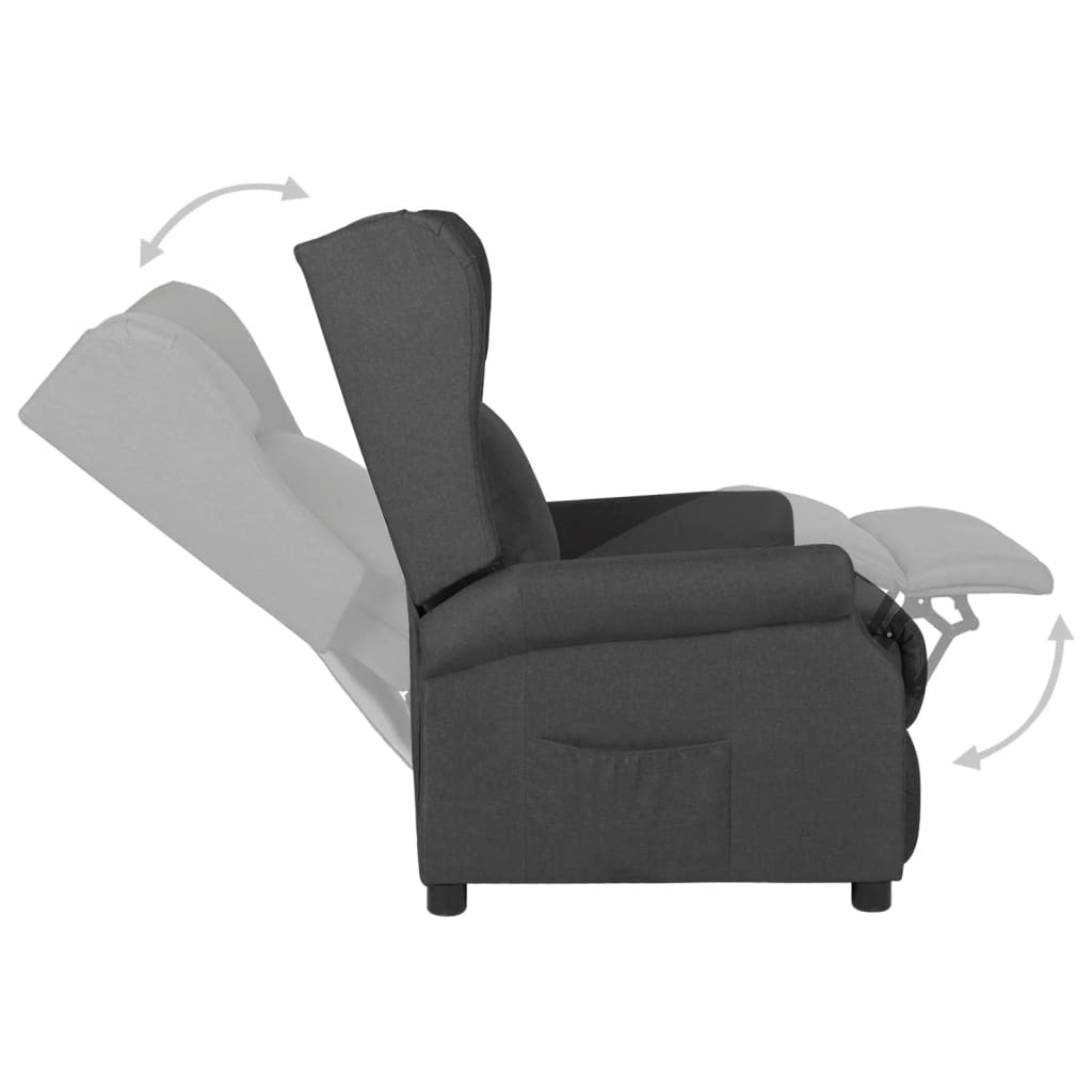 Poltrona Reclinabile in Tessuto Grigio Scuro - homemem39