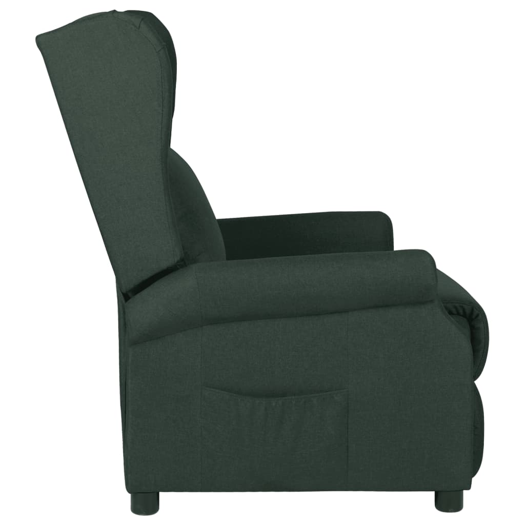 Poltrona Reclinabile in Tessuto Verde Scuro - homemem39