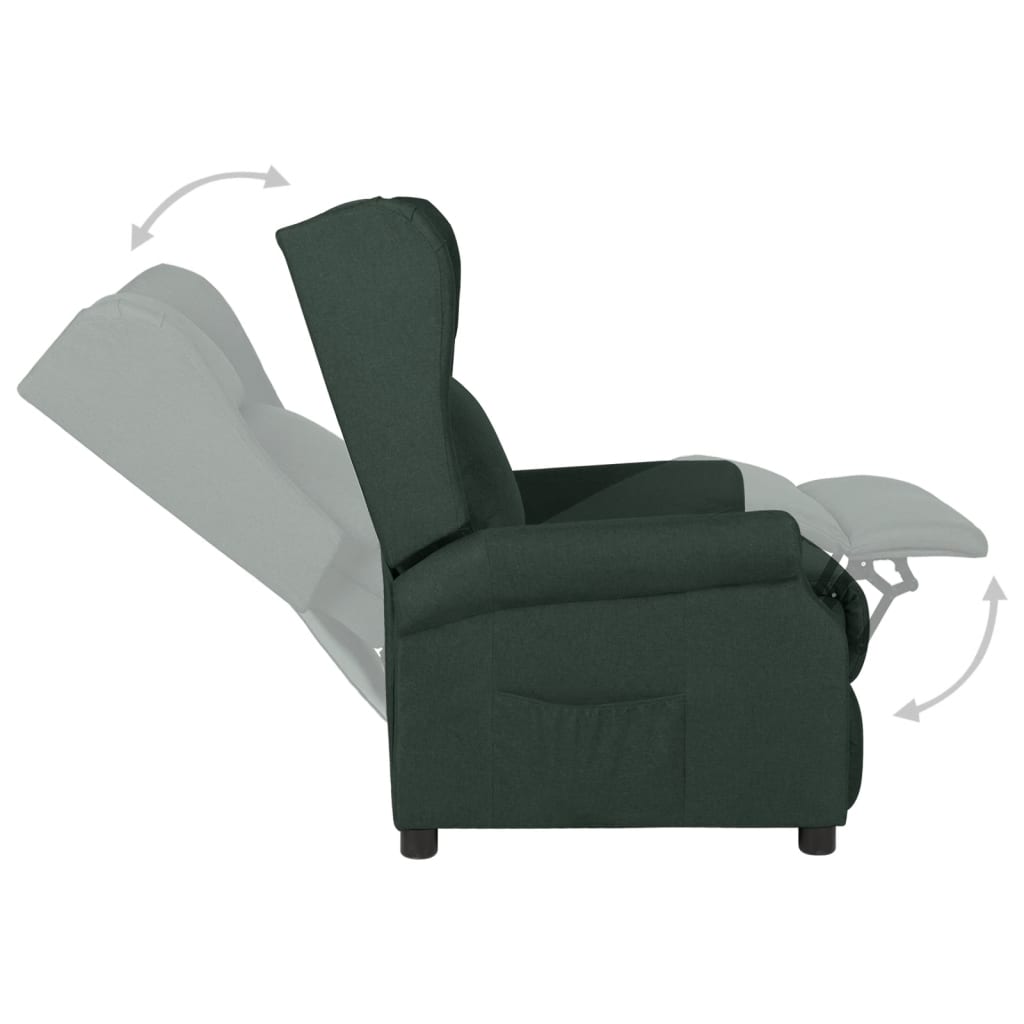 Poltrona Reclinabile in Tessuto Verde Scuro - homemem39