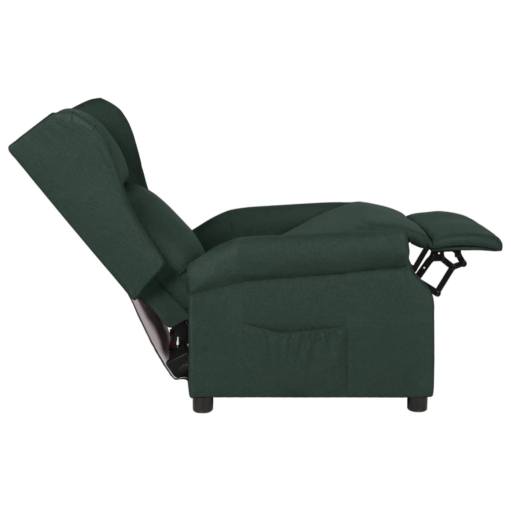 Poltrona Reclinabile in Tessuto Verde Scuro - homemem39