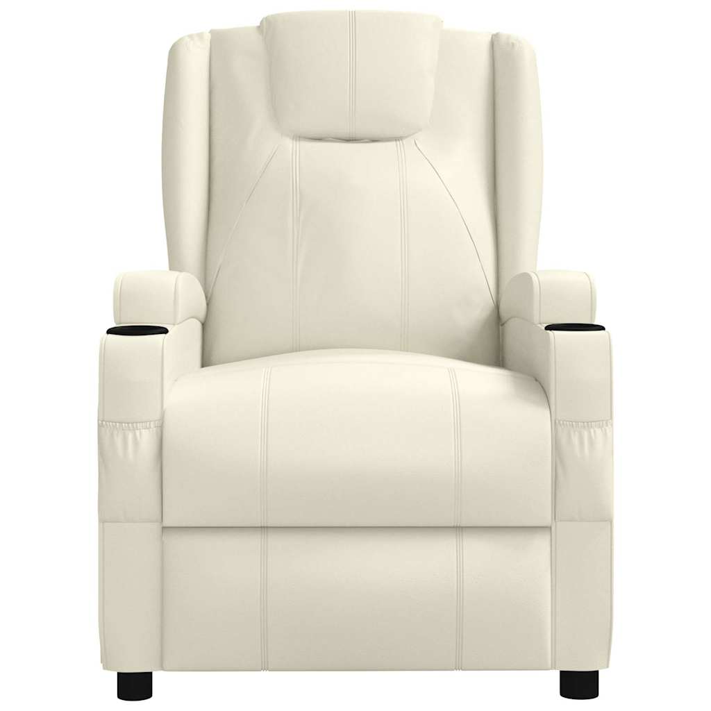 Poltrona Reclinabile Bianco Crema in Similpelle - homemem39