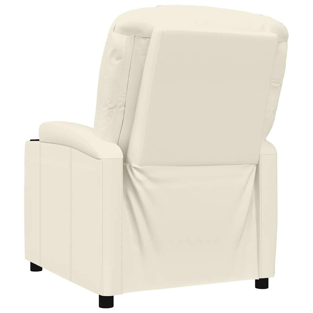 Poltrona Reclinabile Bianco Crema in Similpelle - homemem39
