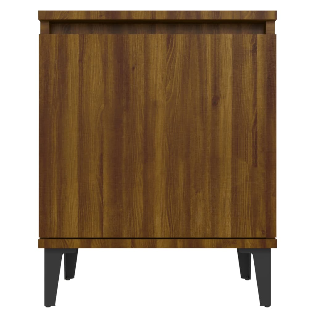 Comodino con Gambe in Metallo Rovere Marrone 40x30x50 cm - homemem39