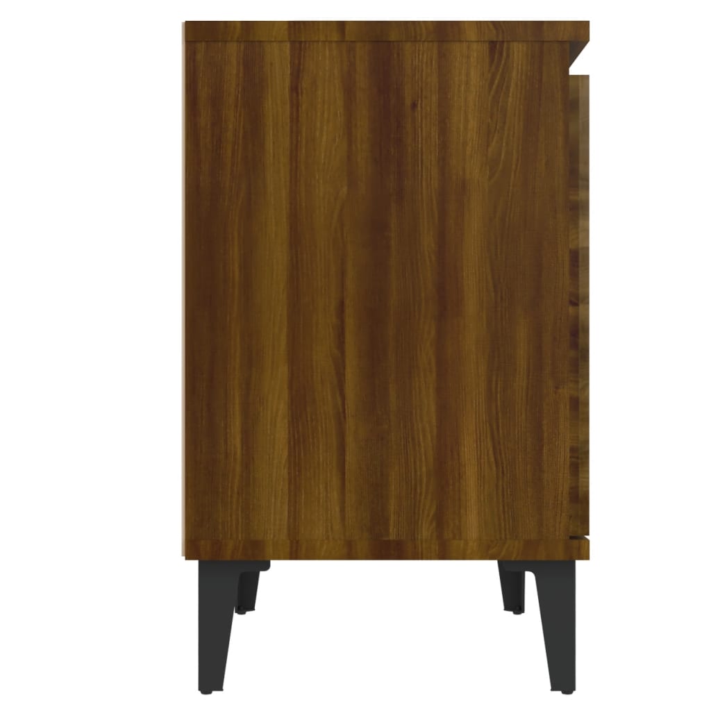 Comodino con Gambe in Metallo Rovere Marrone 40x30x50 cm - homemem39