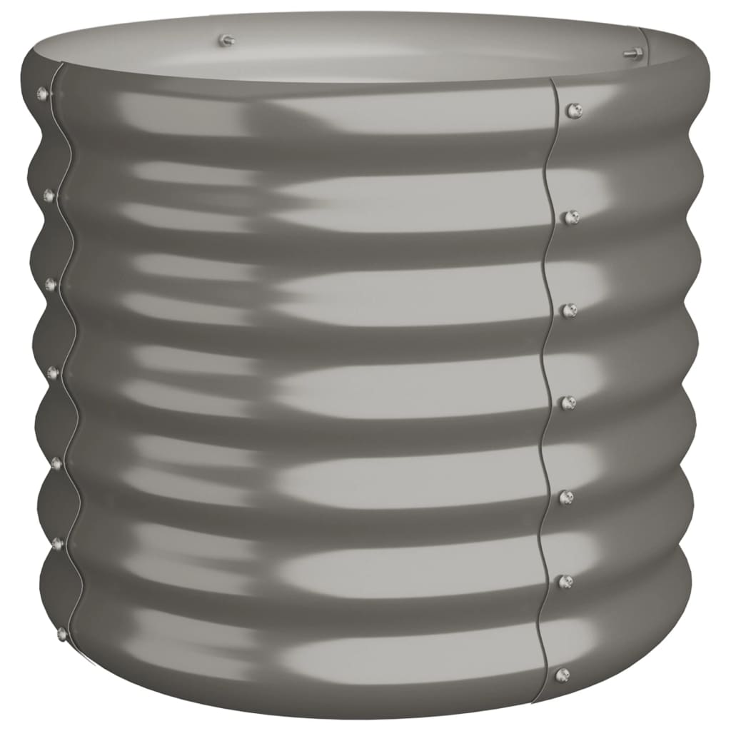 Vaso da Giardino Acciaio Verniciato a Polvere 40x40x36cm Grigio - homemem39