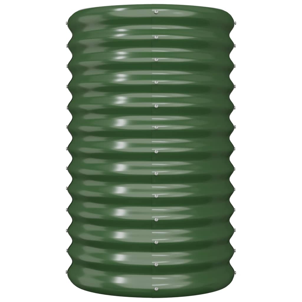 Vaso da Giardino Acciaio Zincato 40x40x68 cm Verde | homemem39