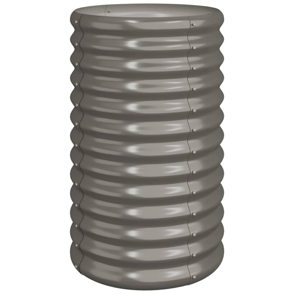Vaso da Giardino Acciaio Zincato 40x40x68cm Grigio