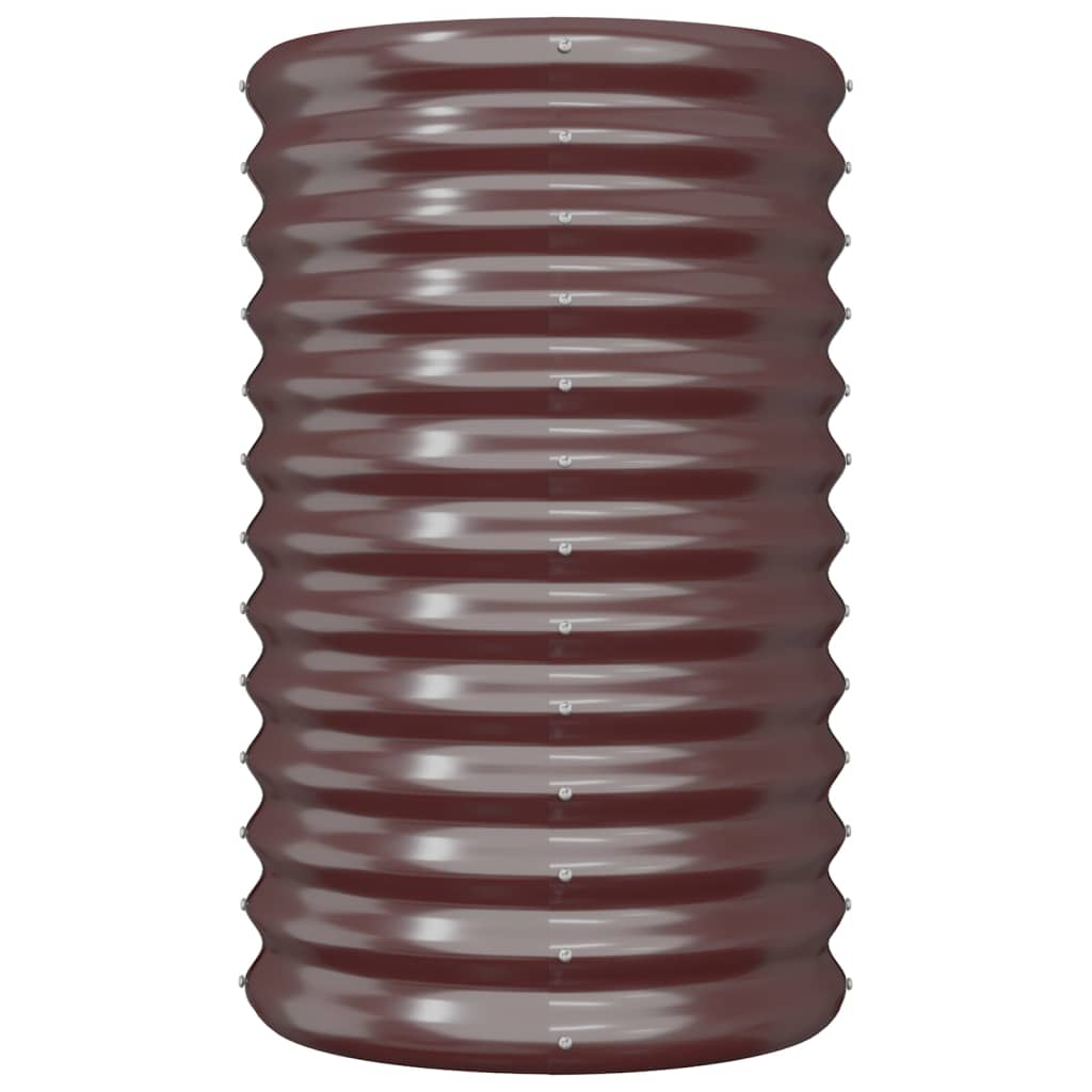 Vaso Giardino Acciaio Zincato 40x40x68 cm Marrone - homemem39