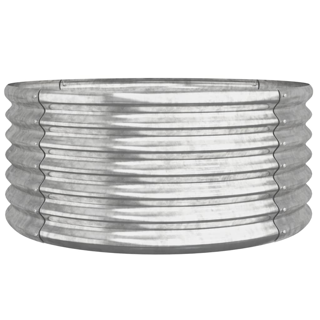 Vaso Giardino Acciaio Zincato 80x80x36 cm Argento
