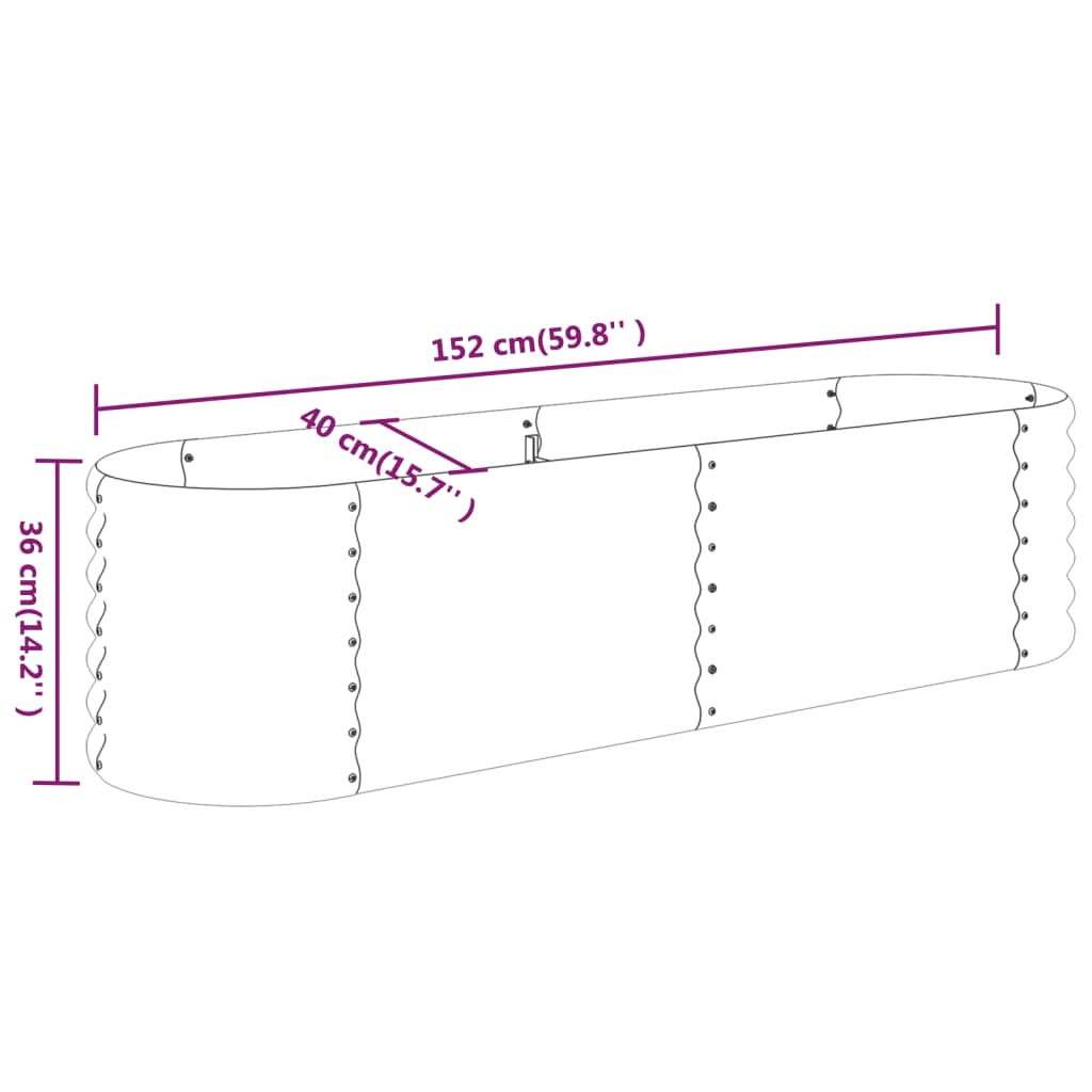 Letto Giardino Acciaio Zincato 152x40x36cm Marrone | homemem39