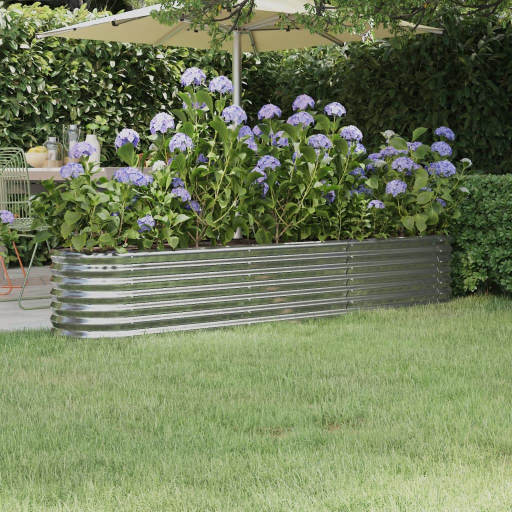 Letto Giardino Acciaio Verniciato a Polvere 224x40x36cm Argento - homemem39