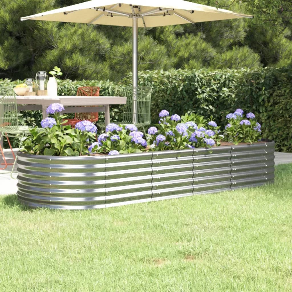 Letto Giardino Acciaio Zincato 224x80x36cm Argento - homemem39