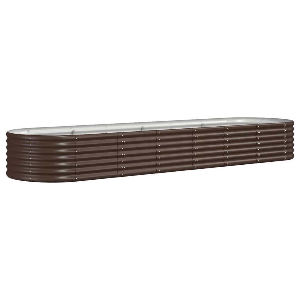 Letto Giardino Acciaio Verniciato a Polvere 296x80x36cm Marrone - homemem39