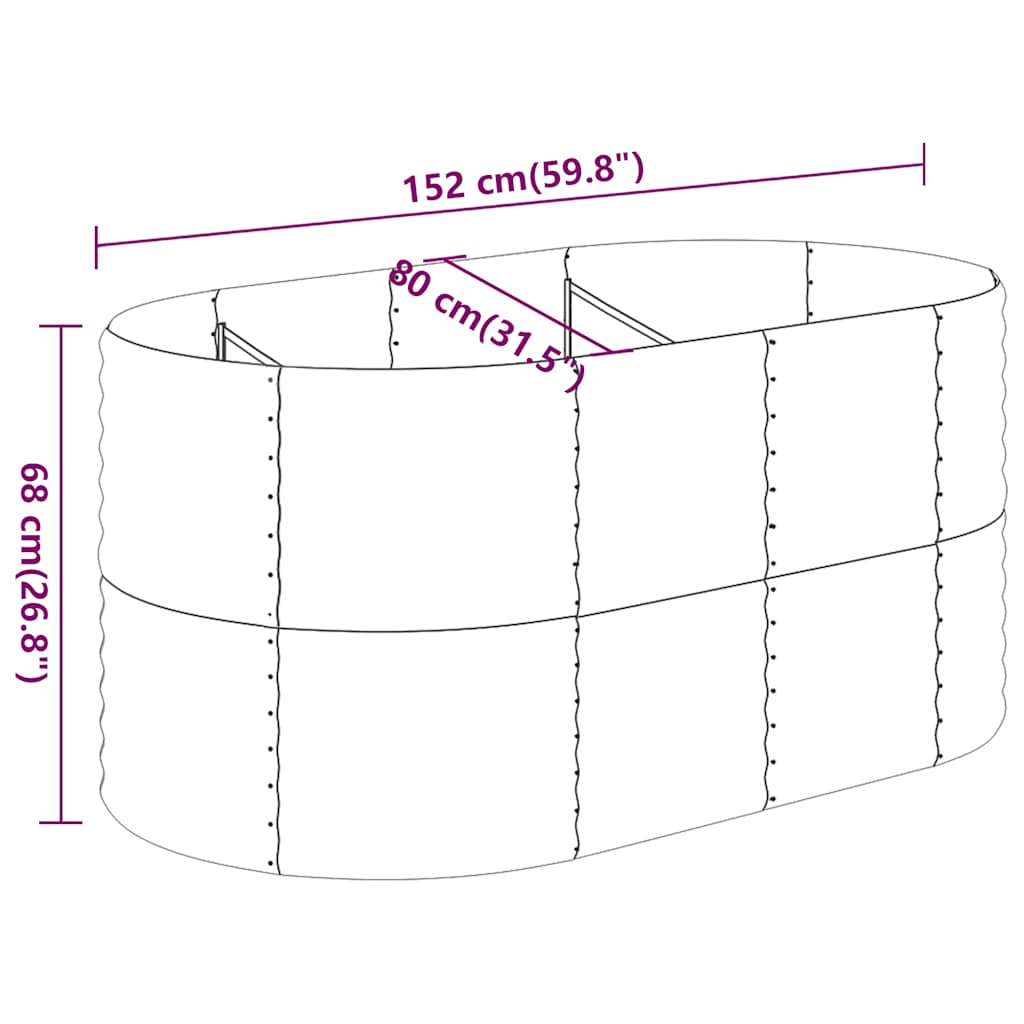 Letto da Giardino in Acciaio Zincato 152x80x68 cm Antracite | homemem39