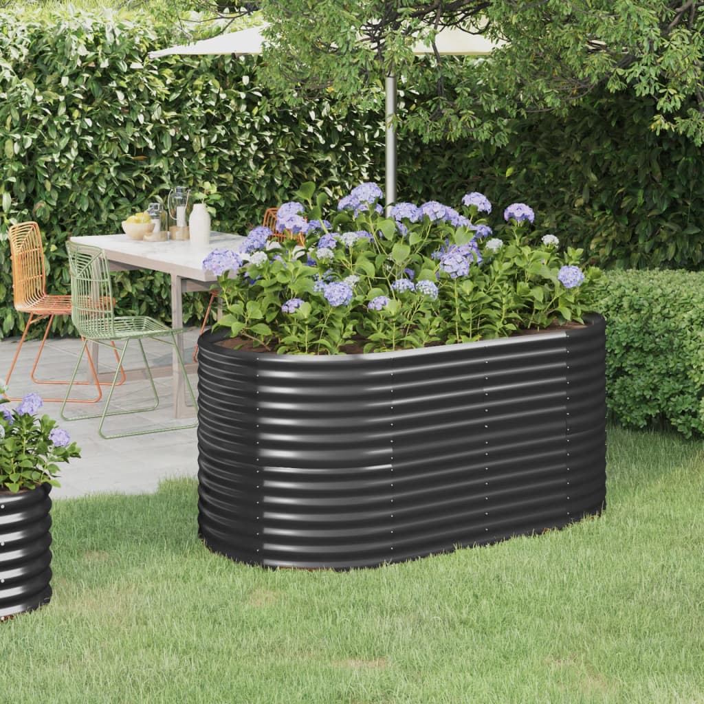Letto da Giardino in Acciaio a Polvere 152x80x68 cm Antracite - homemem39