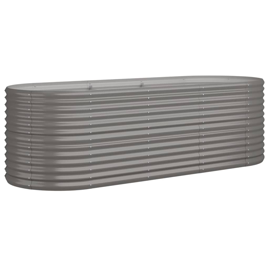 Letto Giardino Acciaio Verniciato a Polvere 224x80x68 cm Grigio - homemem39