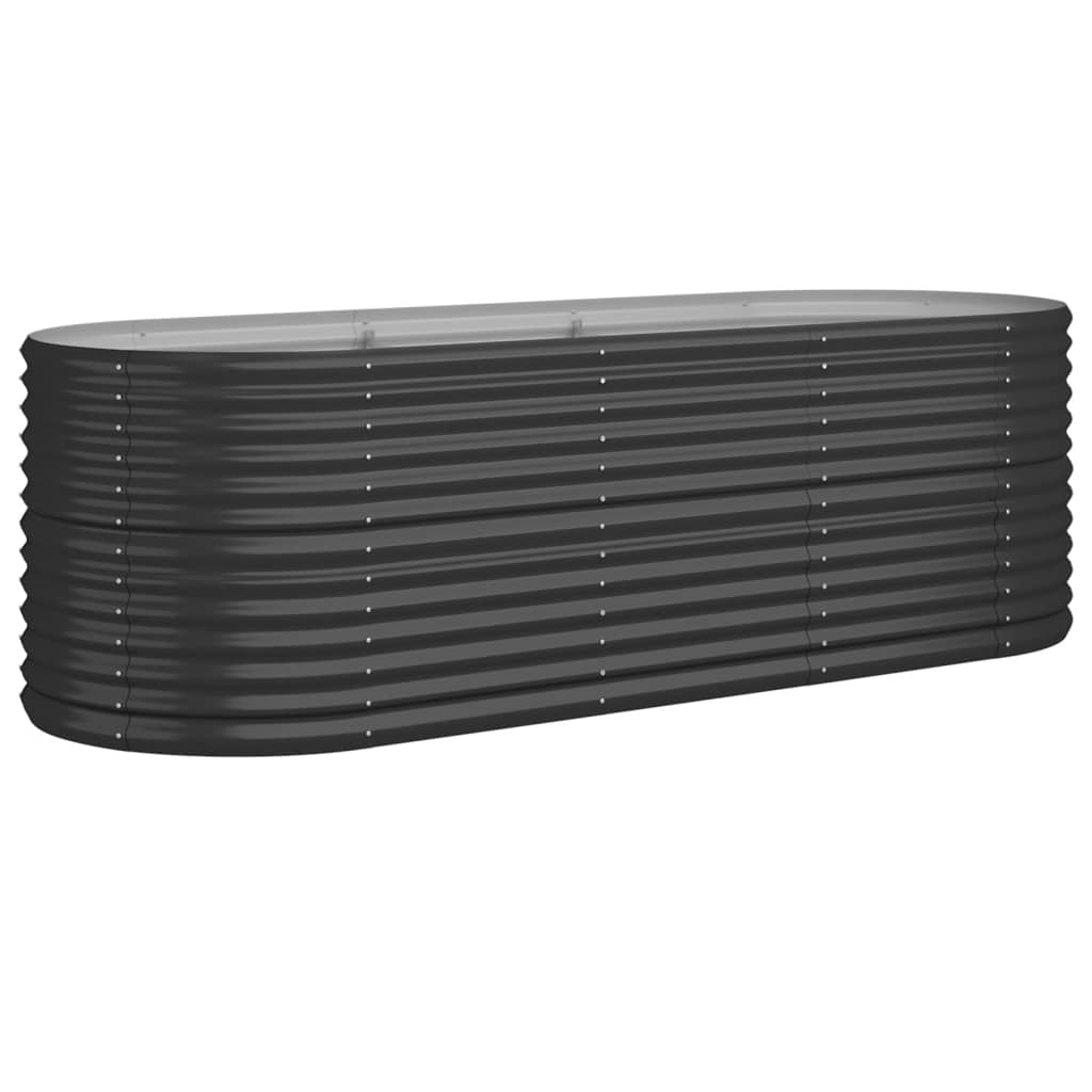 Letto da Giardino in Acciaio a Polvere 224x80x68 cm Antracite - homemem39